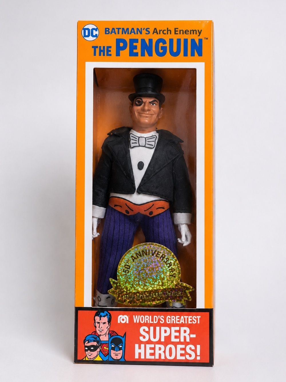 DC Comics Penguin 8” Action Figure Mego Style Batman Villain Boxed Collectible